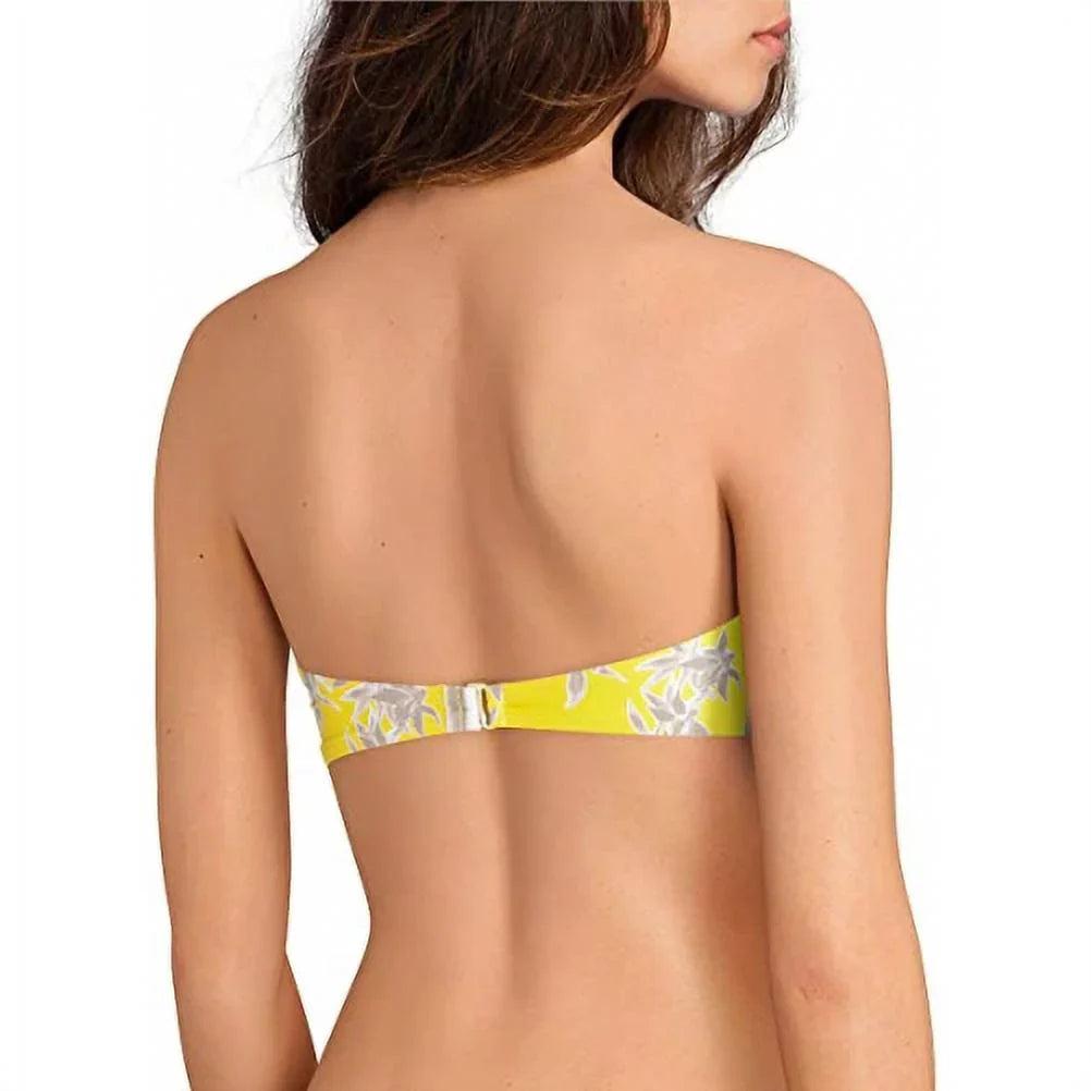 Gianni Bini Yellow Bandeau Bikini Top Primary Paradise Knot - Removable Sizetraps
