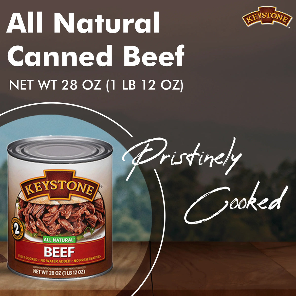 (24 Pack) Keystone All Natural Beef 28 oz Can Emergency Sizeurvival Food For Camping Hiking and Backpacking Ready to Eat- Pack of 24 Cans