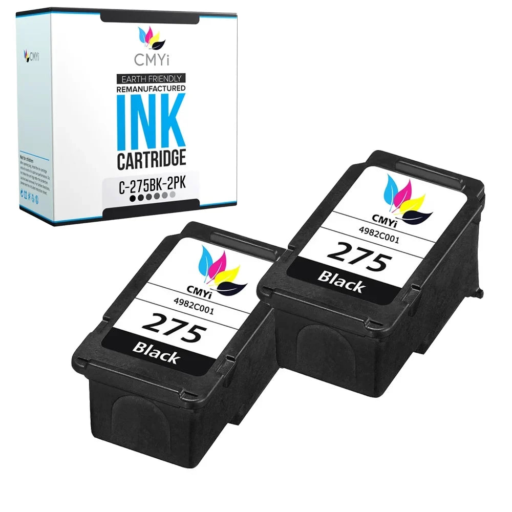 CMYi Ink Cartridge Replacement for Canon PG-275 (2-Pack: Black)
