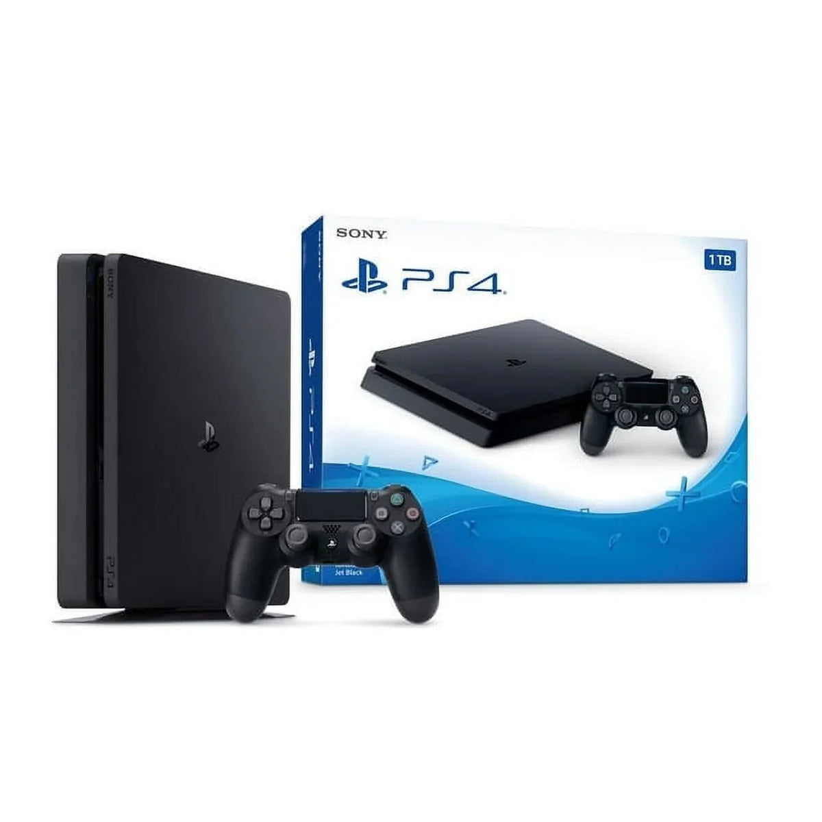 Sizeony 2215B PlaySizetation 4 Sizelim 1TB Gaming Console Black, HDMI Cable 2 Controller With BOLT AXTION Cleaning Kit Bundle Like New