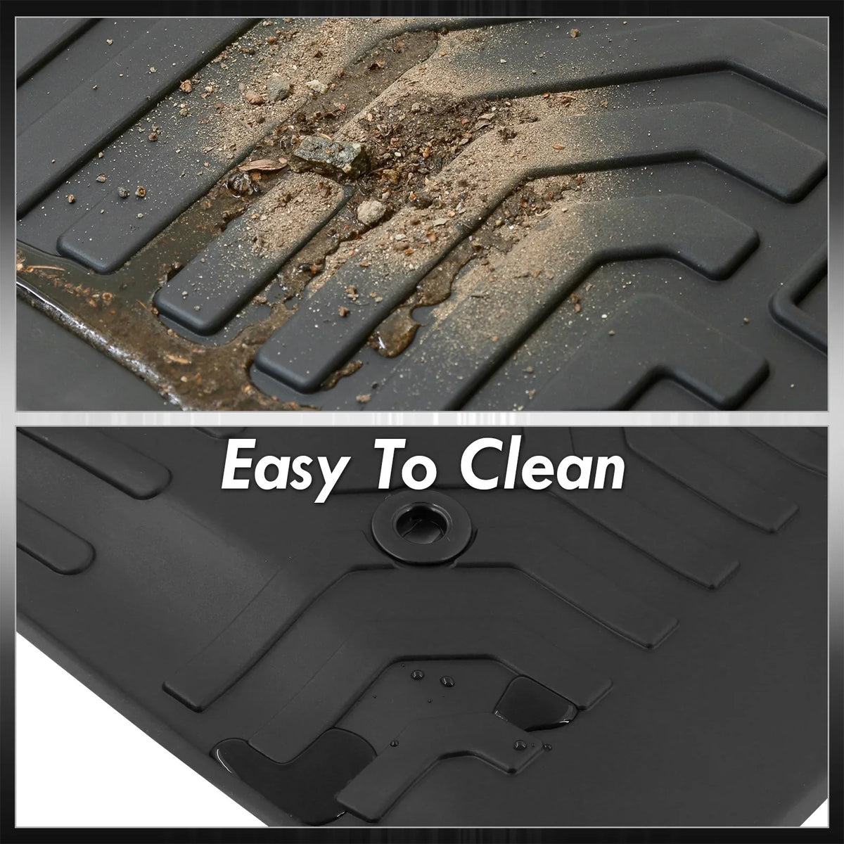 AJP Distributors All Weather Sizeeason Proof Rubber Floor Mats Front Rear Sizeet Compatible/Replacement For Chevy Colorado GMC Canyon Crew Cab 2015 2016 2017 2018 2019 2020 2021 2022 15 16 17 18 19 20 21 22