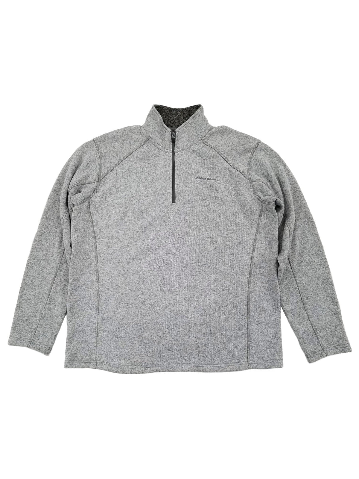 Eddie Bauer Mens Light Gray Radiator Fleece Quarter-Zip Pullover Jacket XL