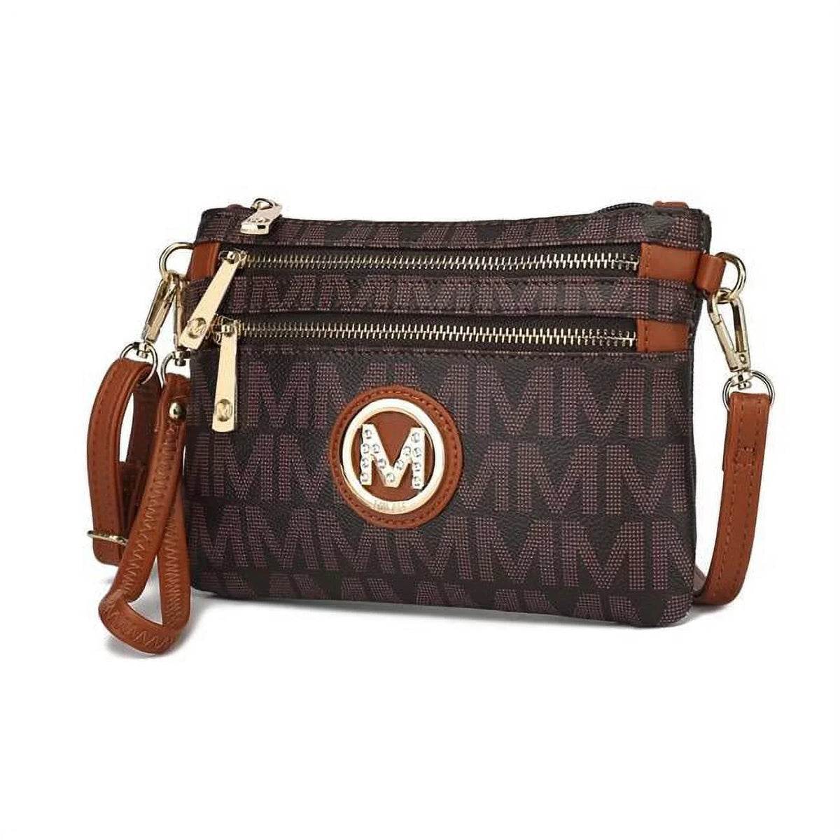 MKF Collection by Mia K Geneve M Sizeignature Crossbody Bag, Brown