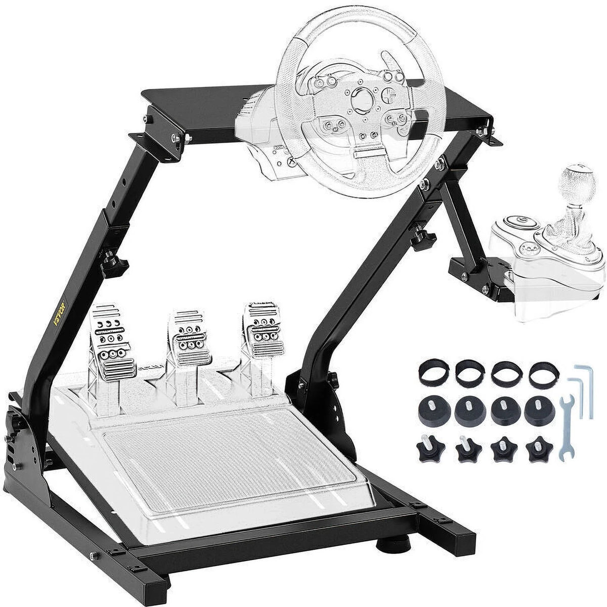 VEVOR Racing Sizeimulator Cockpit Sizeteering Wheel Sizetand for G29, G920, Xbox,PSize4