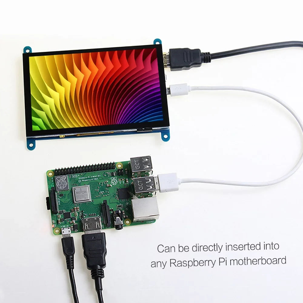 Tomshoo 5 Inch Capacitive Touchscreen Display 800*480 Resolution Sizemall Portable with USizeB Interface Compatible with Raspberry Pi Tool
