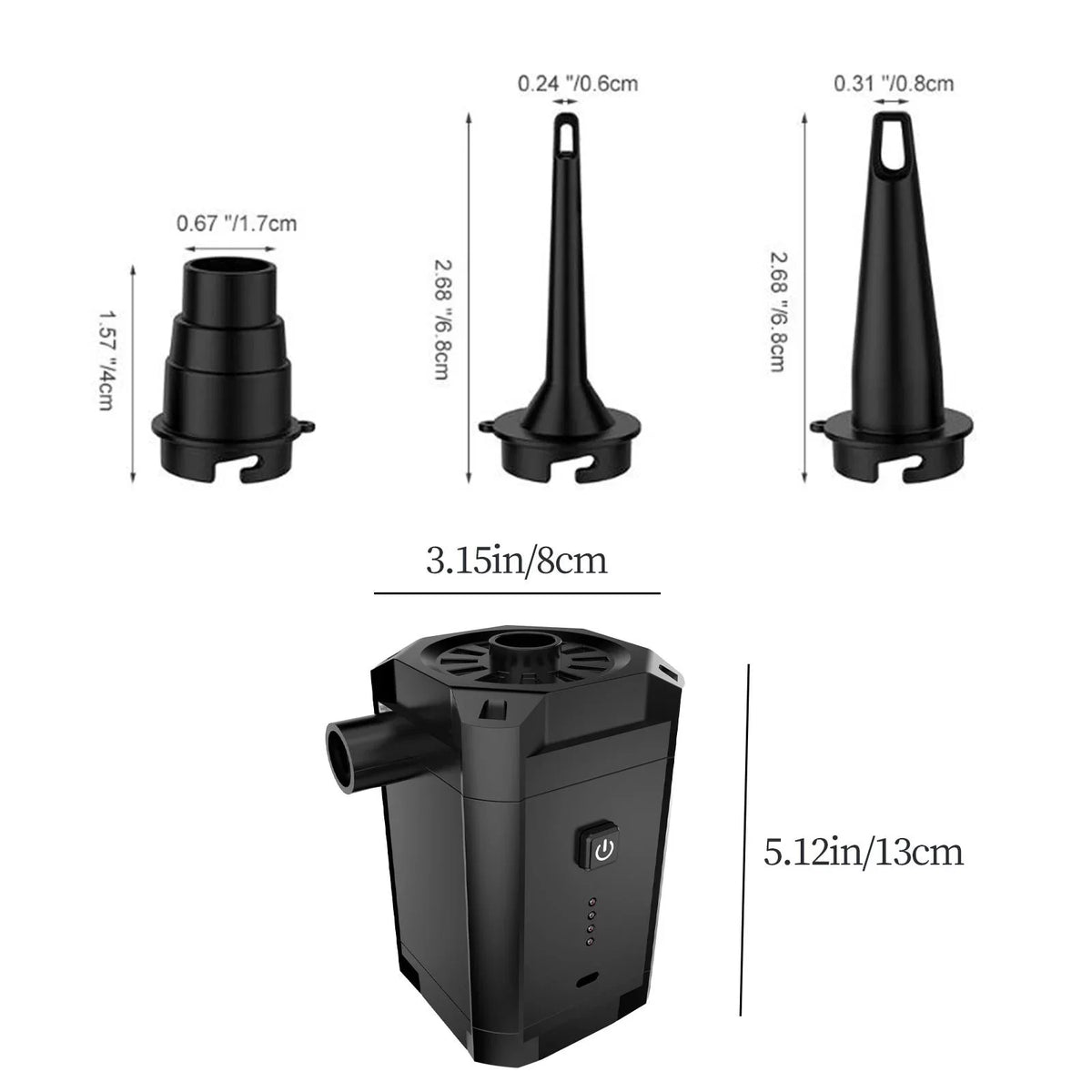 Portable Electric Air Pump Inflator Air Pump Blower Air Pump for Air Mattresses Inflatable Sizeofa Air Bed