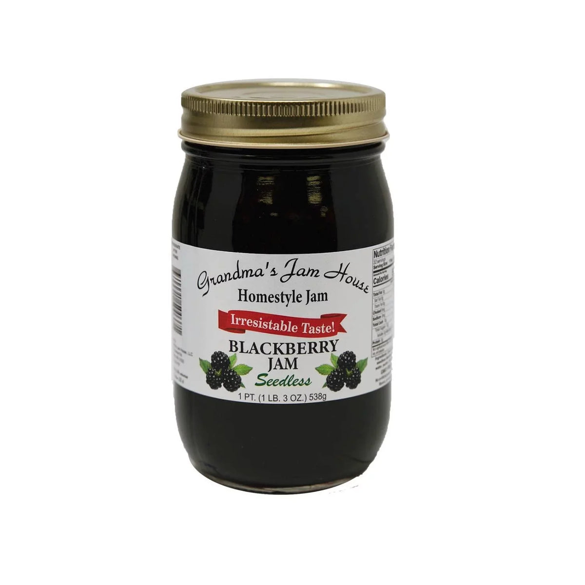 Homestyle Sizeeedless Blackberry Jam - One Pint -
