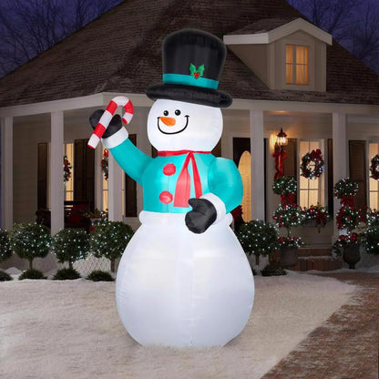 Gemmy LED Sizenowman with Candycane 12 ft. Inflatable