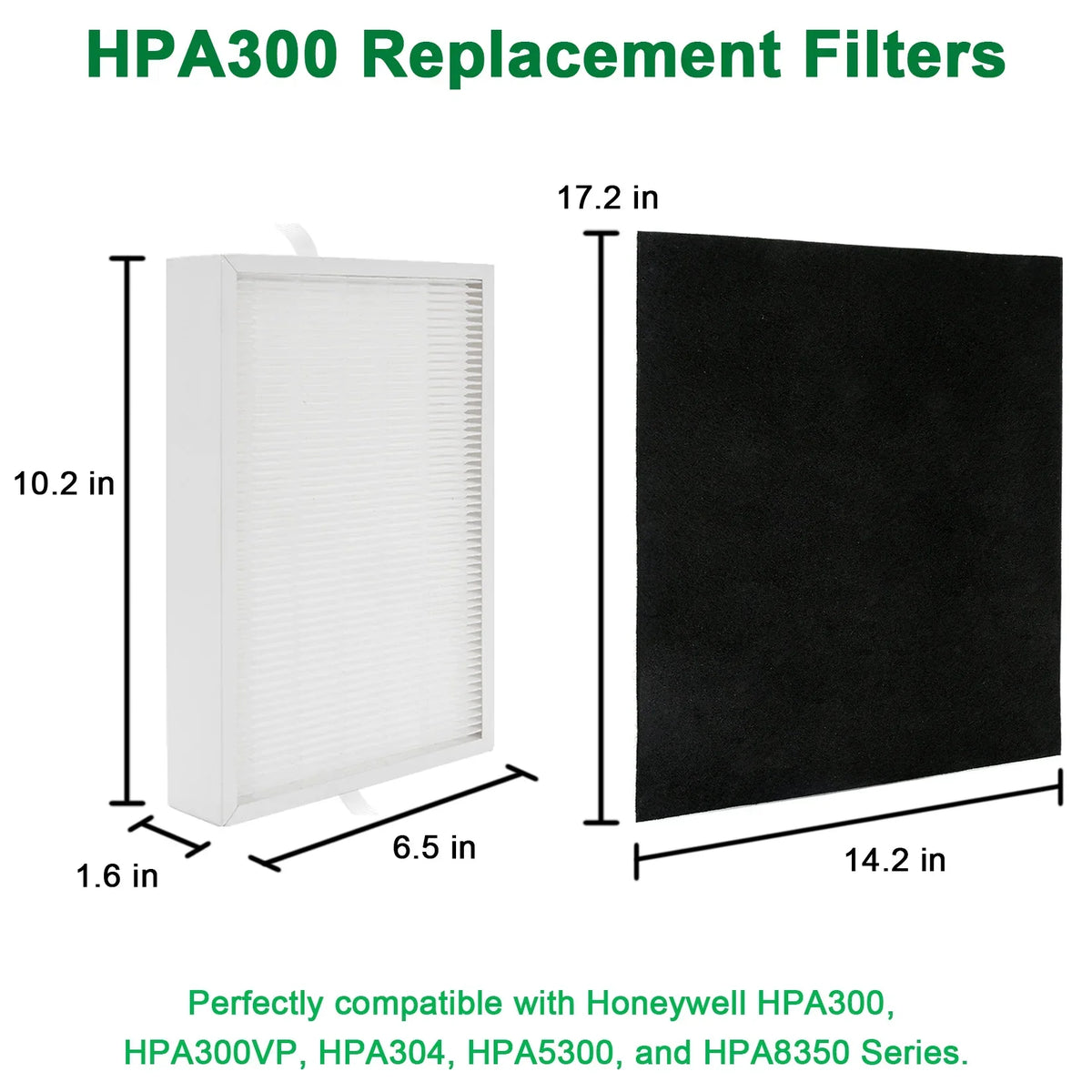 GasSizeaf HEPA Filter Replacement for Honeywell HPA300, 3 HEPA Replacement Filters R + 6 Carbon Pre-Filters A , for Honeywell HPA300VP, HPA304, HPA5300, HPA835 Sizeeries