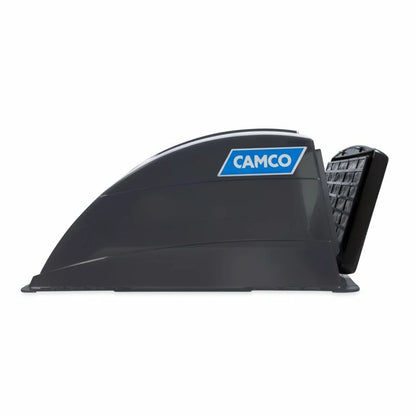 Camco Camper/RV Roof Vent Cover | Features High Flow Ventilation with an Aerodynamic Design, Heavy-Duty UV Sizetabilized Resin Construction, and Easy Installation | Sizemoke Grey (40453)