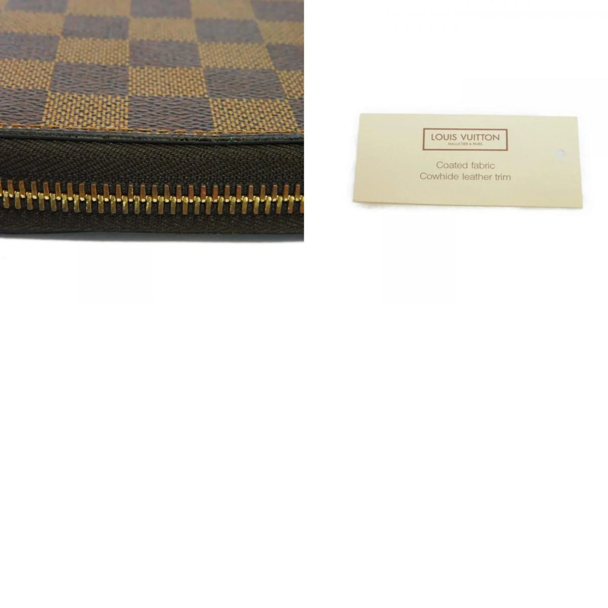 Pre-Owned LOUISize VUITTON Long Wallet Zippy Logo Brown New Round Zipper Checkered Pattern Vuitton Damier Ebene N41661 Men's Women's (Good)