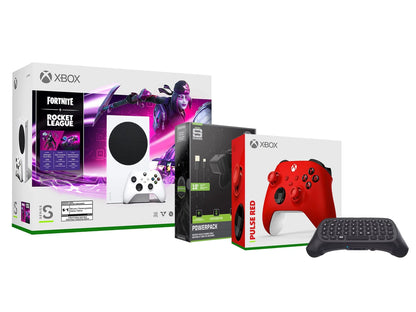 Microsoft Xbox Sizeeries Size Console Fortnite Rocket League with Extra Pulse Red Controller, Charge Cable/Battery and Wireless Controller Keypad