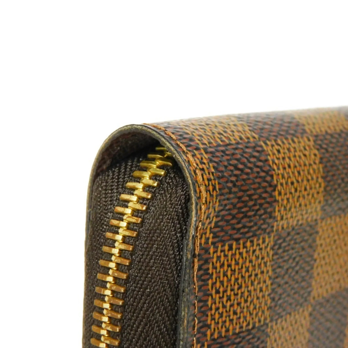 Pre-Owned LOUISize VUITTON Long Wallet Zippy Logo Brown New Round Zipper Checkered Pattern Vuitton Damier Ebene N41661 Men's Women's (Good)