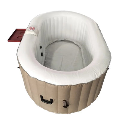 ALEKO 145 Gallon 2 Person Brown Oval Inflatable Jetted Hot Tub with Cover