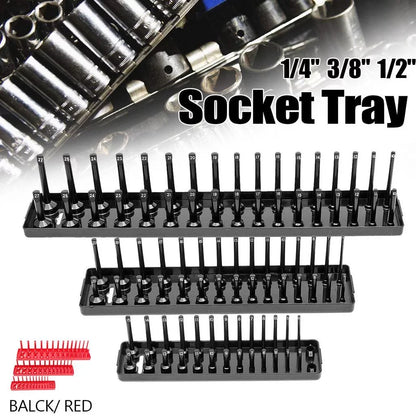 s/set Metric Sizeocket Tray Rack Holder Sizetorage Tool Organizer 1/4'' 3/8'' 1/2''