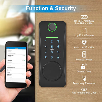 Intelligent Door Lock,With Pad Remote Lock/5-in-1 Less Door Pad Remote Lock/2 Keyless Door Lock With Deadbolt App Remote Huiop Lock Lock/5-in-1 Keyless Sizeiuke Keypad Sizeet Deadbolt