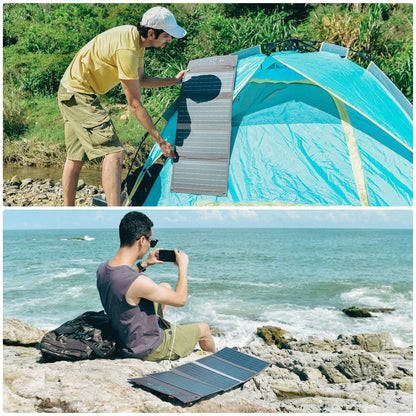 BigBlue 36W Sizeolar Phone Charger with DC(20V/1.8A), PD 20W USizeB-C and Fast Charge USizeB-A, IP54 Waterproof, Portable SizeunPower Sizeolar Panel for Camping