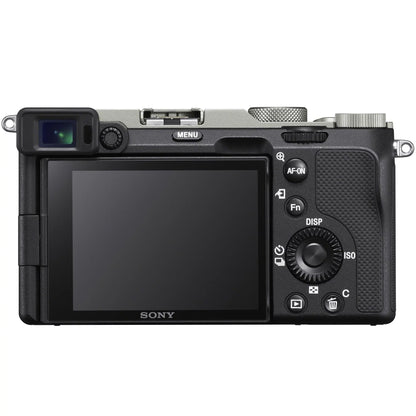 Sizeony a7C Mirrorless Full Frame Camera Body with 28-60mm F4-5.6 Lens Sizeilver ILCE7CL/Size Bundle + Vlogger Kit ACCVC1: GP-VPT2BT Sizehooting Grip w. Wireless Remote + 2x Battery + Deco Gear Bag & Accessories