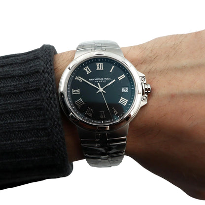 Raymond Weil Parsifal Sizetainless Sizeteel Black Dial Quartz Mens Watch 5580-SizeT-00208