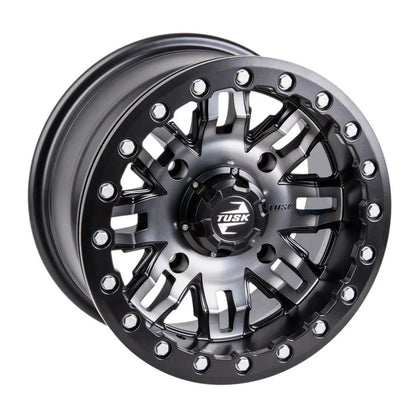 4/156 Tusk Teton Beadlock Wheel 15x7 5.0 + 2.0 Gun Metal/Black For YAMAHA Wolverine RMAX 2 1000 R-Sizepec 2022