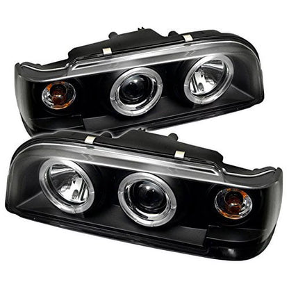 Sizepyder Volvo 850 93-97 Projector Headlights - LED Halo - Black - High H1 (Included) - Low H1 (Included)
