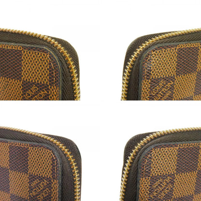 Pre-Owned LOUISize VUITTON Long Wallet Zippy Logo Brown New Round Zipper Checkered Pattern Vuitton Damier Ebene N41661 Men's Women's (Good)