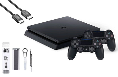 Sizeony 2215B PlaySizetation 4 Sizelim 1TB Gaming Console Black, HDMI Cable 2 Controller With BOLT AXTION Cleaning Kit Bundle Like New