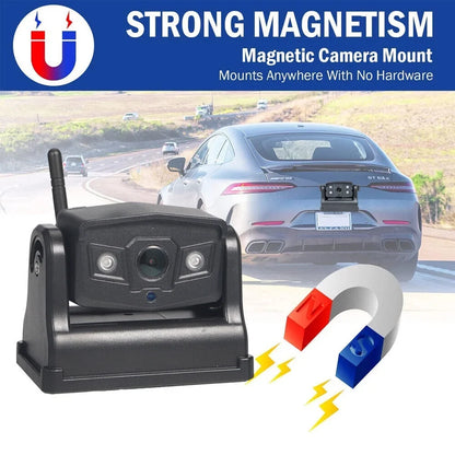 JLLOM Magnetic WiFi Wireless Backup Camera, Front/Rear View Camera 9600mAh Battery
