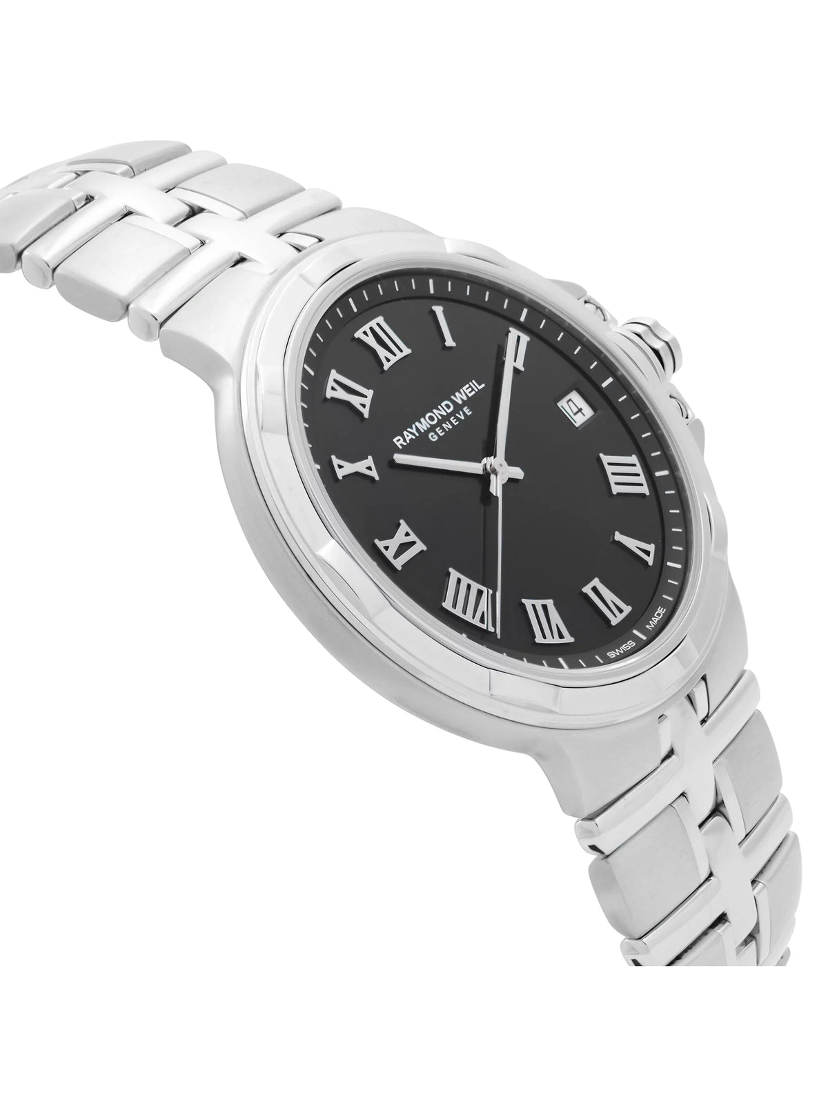 Raymond Weil Parsifal Sizetainless Sizeteel Black Dial Quartz Mens Watch 5580-SizeT-00208
