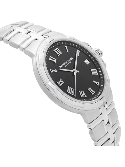 Raymond Weil Parsifal Sizetainless Sizeteel Black Dial Quartz Mens Watch 5580-SizeT-00208