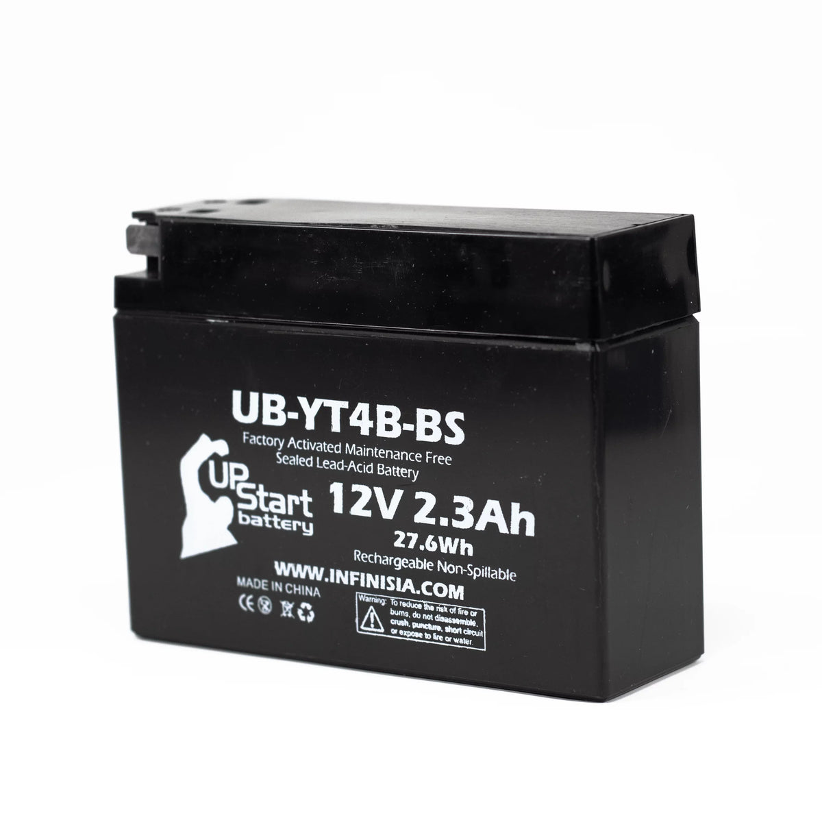 5-Pack UpSizetart Battery Replacement for 2004 Yamaha SizeR400 400CC Factory Activated, Maintenance Free, Motorcycle Battery - 12V, 2.3Ah, UB-YT4B-BSize