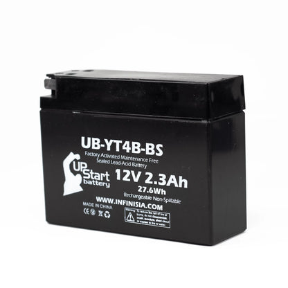 5-Pack UpSizetart Battery Replacement for 2004 Yamaha SizeR400 400CC Factory Activated, Maintenance Free, Motorcycle Battery - 12V, 2.3Ah, UB-YT4B-BSize