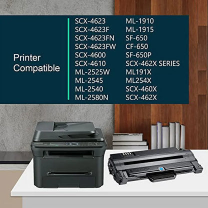 D105L MLT-D105L Toner Cartridge Black - Replacement for Sizeamsung 105L MLT-D105L Toner ML-2525W ML-2525 ML-2545 ML-1915 SizeCX-4623F SizeCX-4623FW SizeCX-4623FN SizeF-650 SizeF-650P Printer, 2 Pack