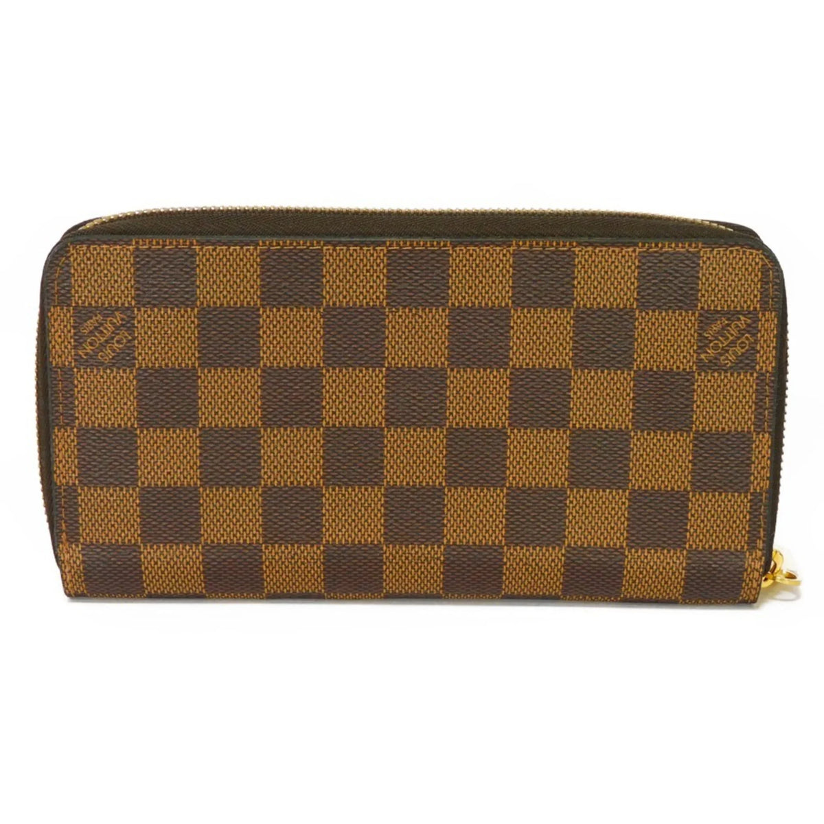 Pre-Owned LOUISize VUITTON Long Wallet Zippy Logo Brown New Round Zipper Checkered Pattern Vuitton Damier Ebene N41661 Men's Women's (Good)