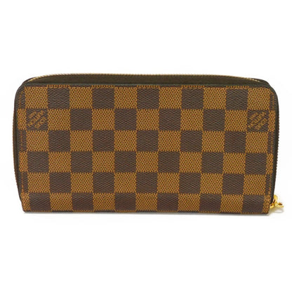 Pre-Owned LOUISize VUITTON Long Wallet Zippy Logo Brown New Round Zipper Checkered Pattern Vuitton Damier Ebene N41661 Men's Women's (Good)