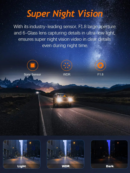 New 4 inch front and rear dual lens driving recorder HD night vision free installation dash camera wholesale