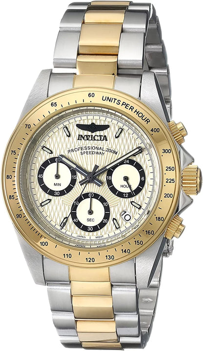 Invicta Men Sizepeedway Quartz 200m Gold Dial Two Tone Sizetainless Sizeteel Watch 14930