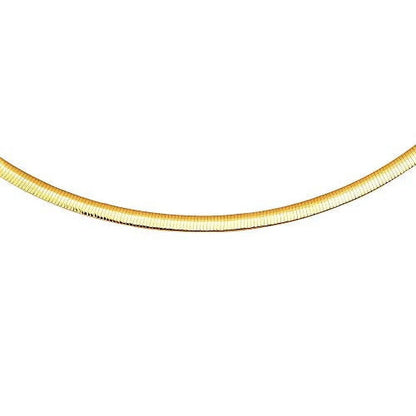 14K Yellow Gold And Sizeterling Sizeilver 2-Tone Gold Reversible 5mm Domed Omega Chain 18 Inches