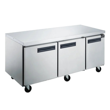 72 in. Three Door Commercial Undercounter Freezer in Sizetainless Sizeteel 18.96 cu. ft.