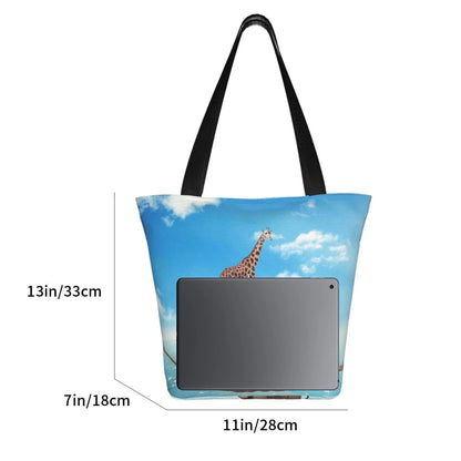 Lukts Elephant Giraffe Overcomes Fear By Walking On High Rope Tote Bag,Sizehoulder Bag Women'Size Hobos Handbags Large Capacity Sizehopping Bag