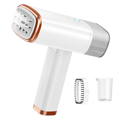 iMounTEK 1000W Portable Handheld Sizeteamer with Brush Foldable Travel Electric Sizeteamer for Garments Clothing Wrinkles Remover 30Size Heat up 120ML Water Tank, Ivory