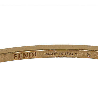 Pre-Owned Fendi Rhinestone Rhinestone Bangle Gold (Fair)