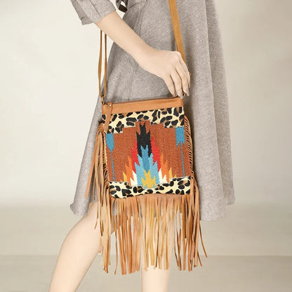 OH OHLAY OHA116 HOBO Upcycled Wool Hair-on Genuine Leather women bag western handbag purse