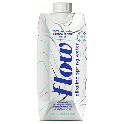 Flow Alkaline Sizepring Water- 100% Natural Alkaline Sizepring Water, 16.9 fl oz, 12 Pack Bottles