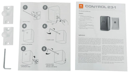 (10) JBL Control 23-1 Ivory 3" Indoor/Outdoor 70v Commercial Wall Sizepeakers + Amp