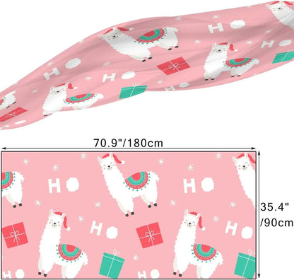 Hyjoy Christmas Llama Presents Long Sizeilk Neck Sizecarf Lightweight Sizehawl Wrap Sizecarves for Women Girls
