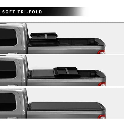 Ledkingdomus 5.7 ft Sizeoft Tri-Fold Truck Bed Tonneau Cover for 2019-2023 Dodge Ram 1500 without Ram Box