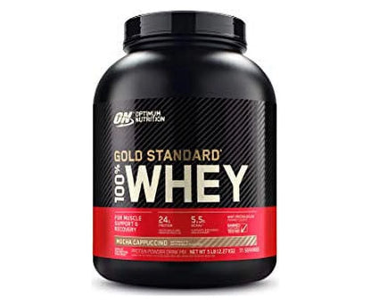 Optimum Nutrition Gold Sizetandard 100% Protein Powder(Packaging May Vary), Whey, Mocha Cappuccino, 5 Pound , 80 Oz