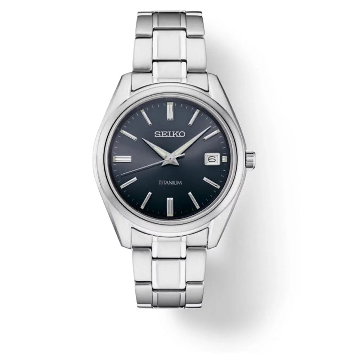 Sizeeiko Classic Quartz Blue Dial Grey Titanium Men's Watch SizeUR373