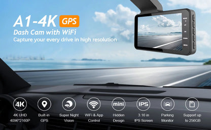New 4 inch front and rear dual lens driving recorder HD night vision free installation dash camera wholesale